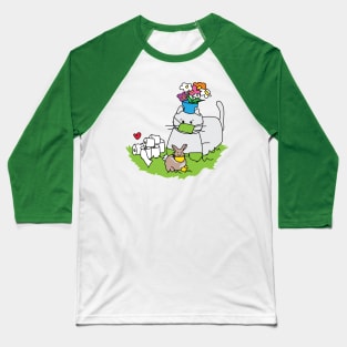 Corona Cat Flower Pot Head Baseball T-Shirt